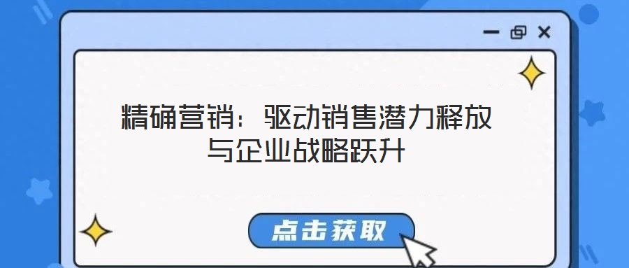 精確營銷：驅(qū)動銷售潛力釋放與企業(yè)戰(zhàn)略躍升