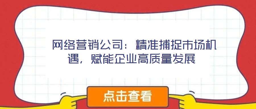  網絡營銷公司：精準捕捉市場機遇，賦能企業高質量發展
