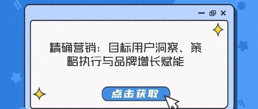 精確營銷：目標(biāo)用戶洞察、策略執(zhí)行與品牌增長賦能