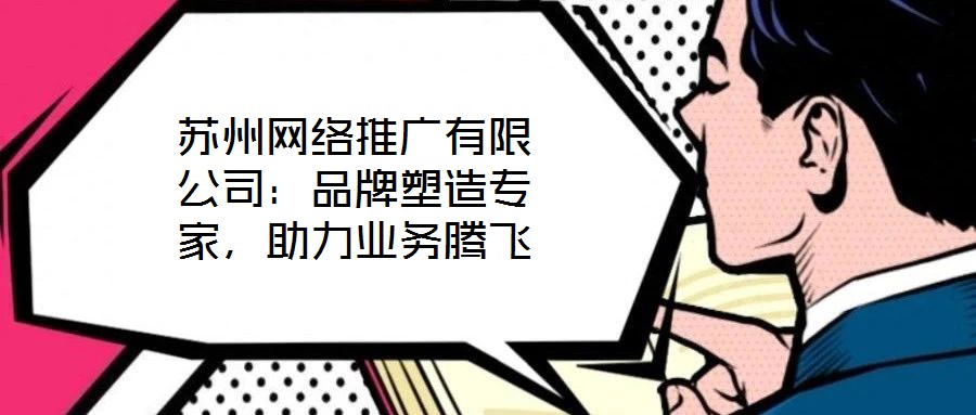 蘇州網絡推廣有限公司：品牌塑造專家，助力業務騰飛
