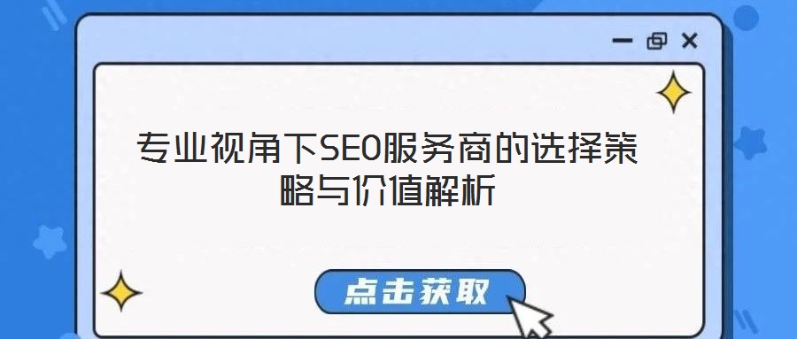 專業(yè)視角下SEO服務(wù)商的選擇策略與價值解析